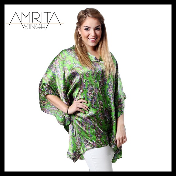 Amrita Singh Tops - AMRITA SINGH Rebecca Silk Caftan Tunic Dress